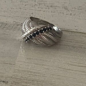 Judith Ripka Silver Sapphire Domed Statement Ring.